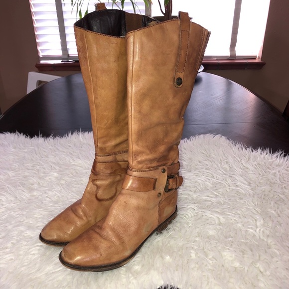 Sam Edelman Shoes - SAM EDELMAN Poe Womens Tan Leather Tall Boots Sz 9.5